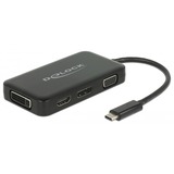 DeLOCK USB-C > VGA / HDMI / DVI / DisplayPort, Adaptateur Noir, 0,15 mètres