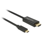 DeLOCK USB-C (mâle) > HDMI (mâle) (DP Alt Mode), Câble Noir, 3 mètres, 4K 30 Hz