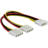 DeLOCK Y-Cable Power > 2x 4pin Molex 0,11 m, Câble 0,11 m, Molex (4-pin), Molex (4-pin)