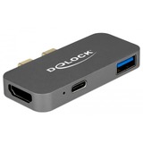 DeLOCK mini Dockingstation für macbook mit 5K Avec fil Thunderbolt 3 Gris, Station d'accueil Gris, Avec fil, Thunderbolt 3, Gris, 5120 x 2880 pixels, Métal, 65 mm