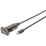 Digitus Adaptateur USB de type C™ vers série, Câble Noir, Noir, 1 m, DB-9, Mâle, Mâle, Chine