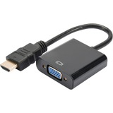 Digitus Convertisseur HDMI en VGA, Adaptateur Noir, VGA (D-Sub), 1920 x 1080 pixels, 1080p, 165 MHz, Noir, Chine