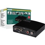 Digitus DS-40130-1 convertisseur signal vidéo 1920 x 1080 pixels, Noir, 360 x 768, 1280 x 2012, 1024 x 768, 1280 x768, 800 x 600, 640 x 480, 720 x 400, VGA (D-sub) + RCA, HDMI, 60,5 mm