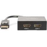Digitus DisplayPort 2x HDMI, Repartiteur HDMI Noir, DisplayPort, 2x HDMI, DisplayPort, 4096 x 2160 pixels, Noir, 16 bit