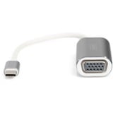 Digitus USB-C VGA Graphics, Adaptateur Blanc/Argent, 0,2 mètres