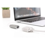 Digitus USB-C VGA Graphics, Adaptateur Blanc/Argent, 0,2 mètres