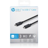HP USB-A 2.0 - USB-C, Câble Noir, 2 mètres