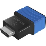 ICY BOX IB-AC516 HDMI VGA Noir, Bleu, Adaptateur Noir/Bleu, HDMI, VGA, Noir, Bleu
