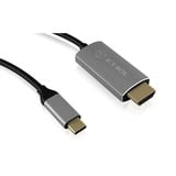 ICY BOX USB-C (mâle) > HDMI (mâle), Câble Noir, 1,8 mètre