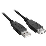 Sharkoon 4044951015399 câble USB 0,5 m USB 2.0 USB A Noir, Câble d'extension Noir, 0,5 m, USB A, USB A, USB 2.0, Mâle/Femelle, Noir