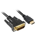 Sharkoon 5m, HDMI/DVI-D Noir, Adaptateur Noir, HDMI/DVI-D, 5 m, HDMI, DVI-D, Mâle, Mâle, 1920 x 1080 pixels