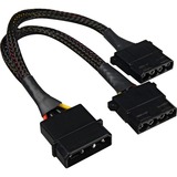 Sharkoon Adaptateur d'alimentation Y 4P Molex, 0,15 m, Câble en Y Noir
