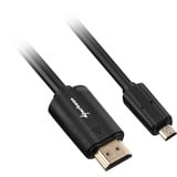 Sharkoon Câble HDMI mâle > micro HDMI mâle Noir, 1,5 Mètre, HDMI 4K