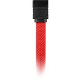 Sharkoon Câble Sata III sleeve Rouge, 30 cm