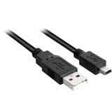 Sharkoon Câble USB 2.0, USB-A mâle > Mini USB mâle Noir, 2,0 Mètre, double blindage