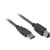 Sharkoon Câble USB 3.2 Gen 1, USB-A mâle > USB-B mâle Noir, 1 Mètre