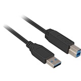 Sharkoon Câble USB 3.2 Gen 1, USB-A mâle > USB-B mâle Noir, 5 Mètre