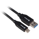 Sharkoon Câble USB 3.2, USB-A > USB-C Noir, 0,5 mètre