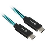 Sharkoon Câble USB 3.2, USB-C > USB-C Noir/Bleu clair, 1 mètre