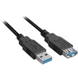 Sharkoon Câble d'extension USB 3.2 Gen 1, USB-A mâle > USB-A femelle Noir, 3 Mètre