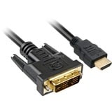 Sharkoon HDMI > DVI-D (18+1), Câble Noir, 1 mètre