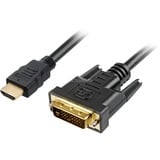 Sharkoon HDMI > DVI-D, Adaptateur Noir, 2 mètres, Dual-Link