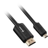 Sharkoon HDMI > Micro-HDMI 2.0, Câble Noir, 1 mètre, 4K