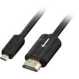 Sharkoon HDMI > Micro-HDMI 2.0, Câble Noir, 1 mètre, 4K