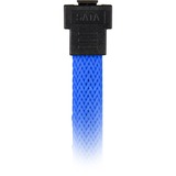 Sharkoon Sata III 90° sleeve, Câble Bleu, 0,3 mètres