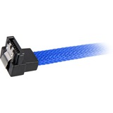 Sharkoon Sata III 90° sleeve, Câble Bleu, 0,45 mètres