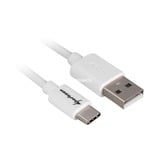 Sharkoon USB 2.0 Type-A - Type-C, 0,5m, Câble Blanc