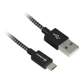 Sharkoon USB 2.0 USB-A > micro-USB B, Câble Noir/gris