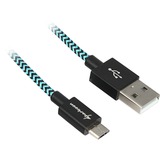 Sharkoon USB 2.0, USB-A > micro-USB B, Câble Noir/Bleu clair
