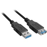 Sharkoon USB 3.0, Câble d'extension Noir, 3 mètres