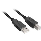 Sharkoon USB-A 2.0 > USB-B, Câble Noir, 1 mètre