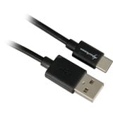 Sharkoon USB-A 2.0 > USB-C, Câble Noir, 1 mètre