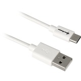 Sharkoon USB-A 2.0 - USB-C, Câble Blanc, 1 mètre