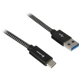 Sharkoon USB-A 2.0 > micro-USB B, Câble Noir/gris, 1 mètre