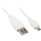 Sharkoon USB-A 3.0 > USB-B, Câble Blanc, 1 mètre