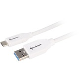 Sharkoon USB-A 3.2 > USB-C, Câble Blanc, 1 mètre