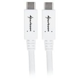 Sharkoon USB-C 3.2 > USB-C, Câble Blanc, 1 mètre