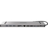 Sitecom USB-C Multiport Pro Dock avec USB-C Power Delivery, Station d'accueil Argent