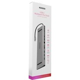 Sitecom USB-C Multiport Pro Dock avec USB-C Power Delivery, Station d'accueil Argent
