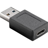 goobay 45400 changeur de genre de câble USB C USB A Noir, Adaptateur Noir, USB C, USB A, Noir