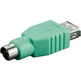 goobay 68919 changeur de genre de câble USB Type-A PS/2 Vert, Adaptateur Vert, USB Type-A, PS/2, Vert