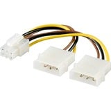 goobay Câble d'alimentation interne du PC 2x 5,25 male > PCI Express 6-Pins Noir/Jaune, 0,15 mètres