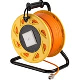 goobay Câble de raccordement RJ-45 S/FTP avec Cat.7a Orange, 90 mètres, câble de rallonge