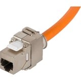 goobay Câble de raccordement RJ-45 S/FTP avec Cat.7a Orange, 90 mètres, câble de rallonge