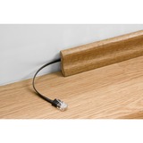 goobay Câble de raccordement RJ-45 U/UTP avec Cat.6 Noir, 10 mètres, câble plat