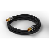 goobay SAT Câble d'antenne Fiche F 90° > Fiche F 90° Noir, 3 mètres